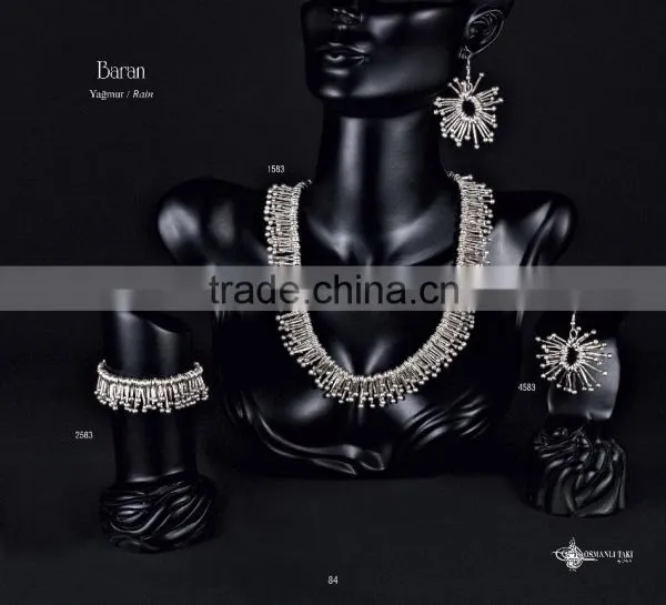 Ring Earring Bracelet Necklace Authentic Turkish Ottoman Ethnic Design Jewelry Set Made in Turkey photo-2