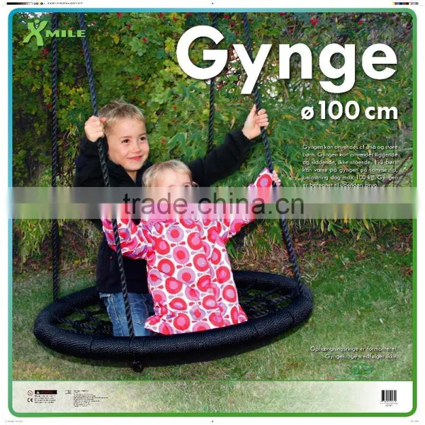 Metal Black Round Baby Swing