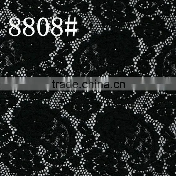 TH-8808 Spandex Lace With Gold Yarn Knitted Lace Jacquard Fabric Fashion Dress photo-4
