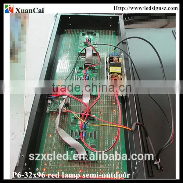 P6-32*96Red Lamp Semi-outdoor Message and Temperature Display Led photo-5