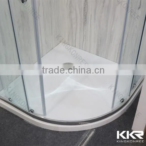 Sector Shape Artificial Marble Solid Surface Acrylic Shower Base photo-2