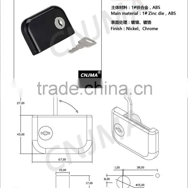 MS339 CNJMA Zinc Alloy Master Key Cabinet Handle Cam Lock photo-6