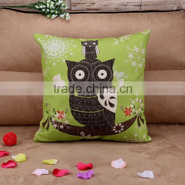 2015 Color Cartoon A Spoof Big Eye Owl Series Cotton and Linen Hold Pillow Household Decorative Cushion Cover photo-4