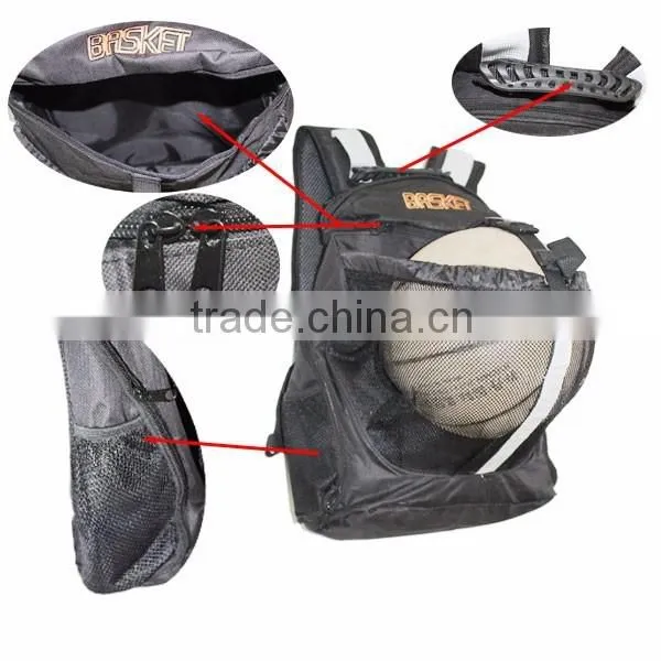 China Supplier High Quality Basket Ball School Bags Customized Oxford Backpack With Ball Pocket BB002 photo-4