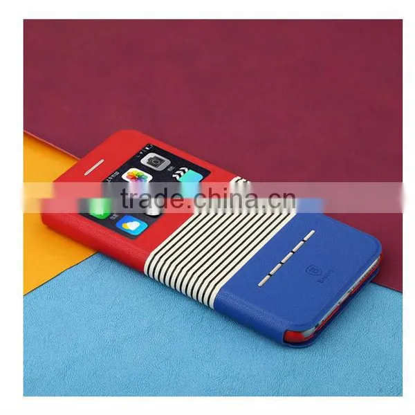 Baseus Stripes Pattern Smart Sliding Function Cover for Iphone 6 Plus photo-5