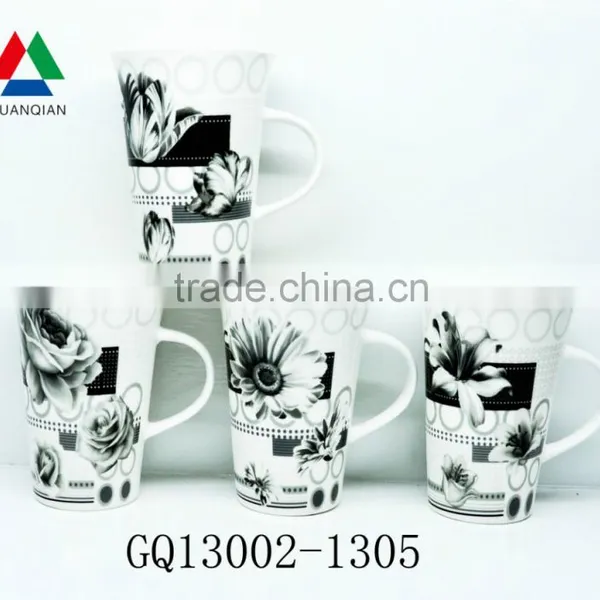 340CC Beer Fine Bone China Mug Round Shape With Printed and Bulk Packing Cheap Sale photo-4