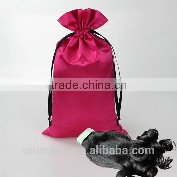 Orange High Quality Drawstring Satin Bags Wholesale photo-2