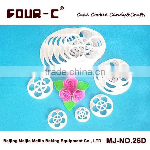 A Suit of Rose Cake Cutter,rose Leaf Fondant Cutter Set,hot Selling Fondant Tools