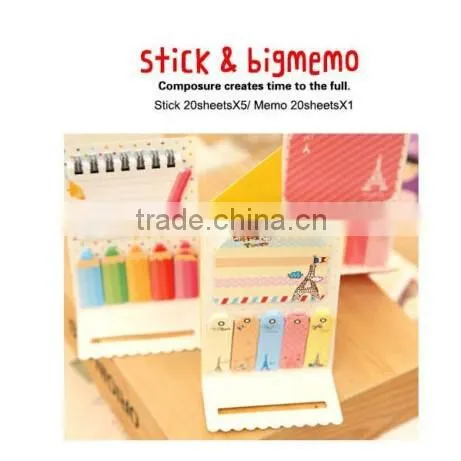 Cute 1+5 Sticker Bookmark Marker Memo Flags Index Pad Tab Sticky Notes photo-3