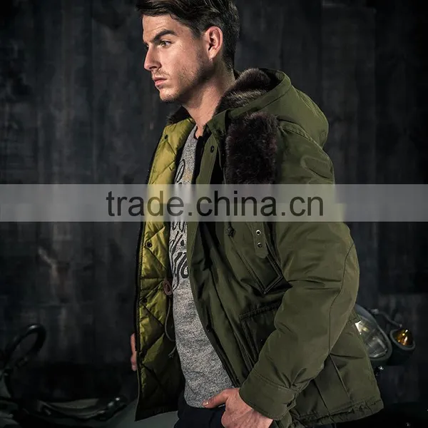 Classic Knee Length Warm Winter Overcoat With Hood Long Mens Coat photo-2