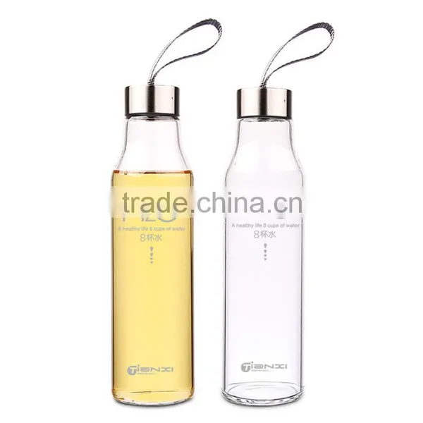 BPA Free Hot Sale White Glass Water Bottle Hot Water Bottle for Girls Voss Water Glass Bottle Wholesale photo-3