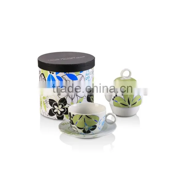 HJCF006-267 Porcelain Color Decal Teapots and Cup and Saucer