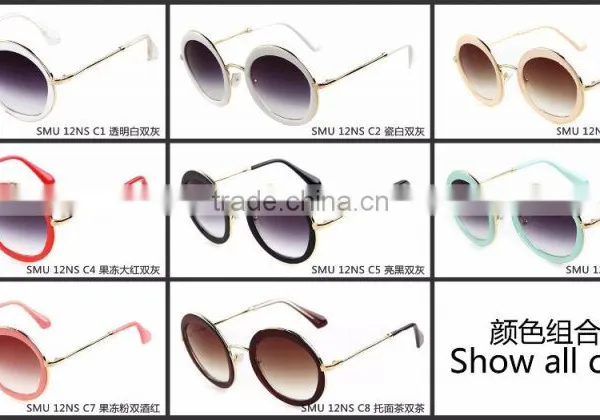 ADE WU Reminiscent Wholesale Metal Temple Sunglass Round SMU 12NS photo-2