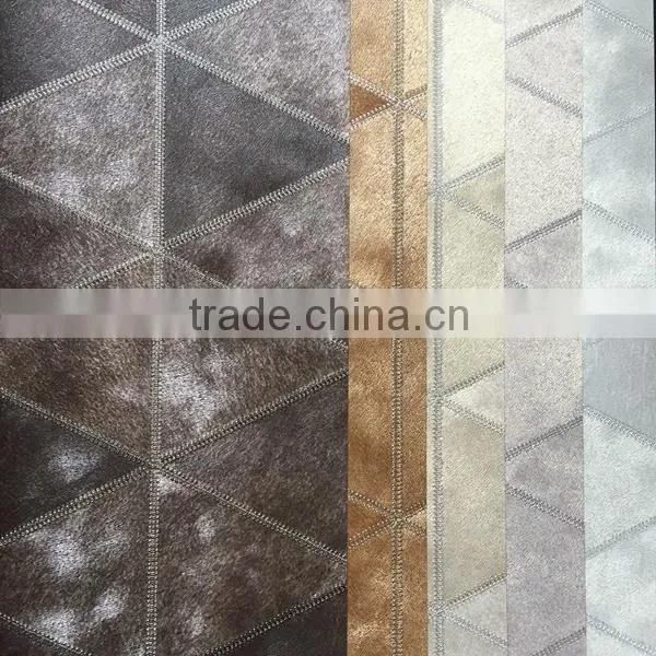 Triangle Fake Leather Sewing Vinyl Wallpaper photo-2