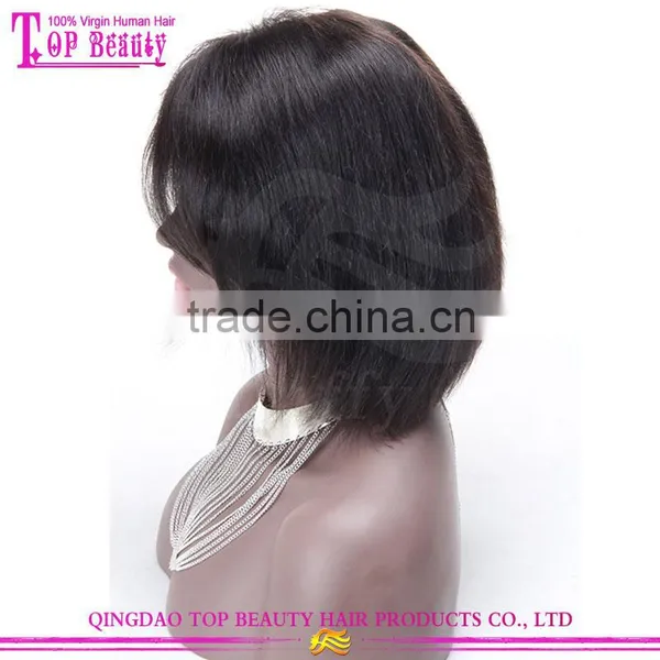 Side Part Stock Cheap 150% Density Human Hair Short Bob Lace Front Wig Brazilian Glueless Bob Lace Front Wig photo-4