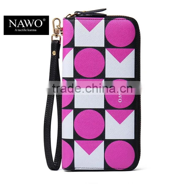 Zipper Ladies Long Purse Leather Clutch for Coin and Cell Phone photo-5