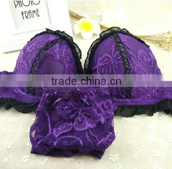 New Design Wholesale Women Sexy Lace Underwears Bra Sets photo-3