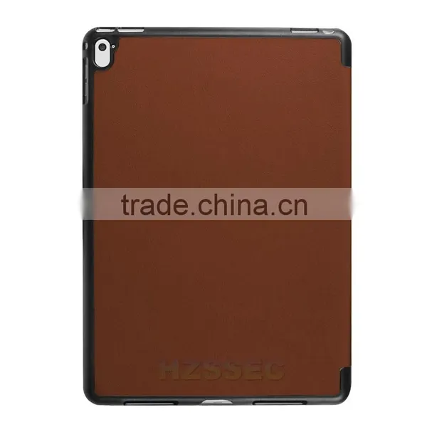 China Factory OEM Logo Three Floding Stand PU Leather Case Cover for Apple IPad Pro 9.7 photo-3