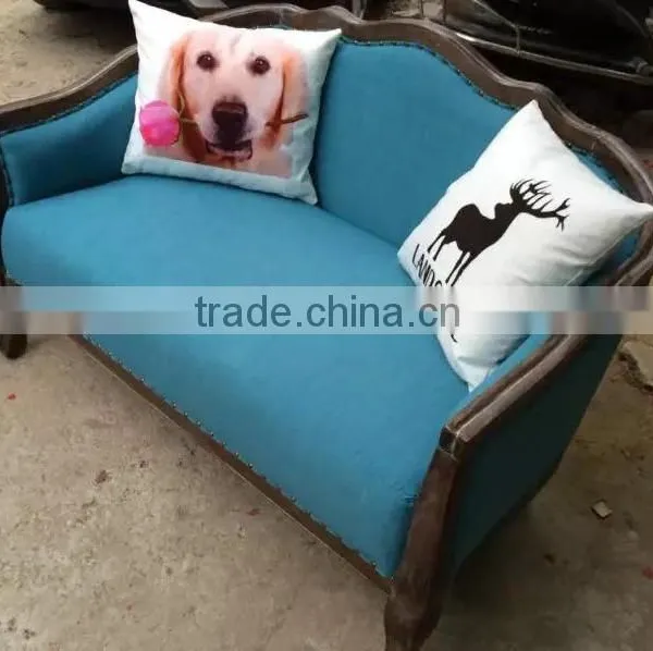 Carved Wood Frame and Leather Sofa Sets 2016 photo-3