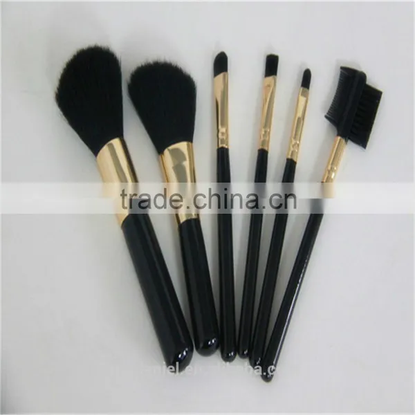 6pcs Black and Gold Mini Detangle Hair Brush Set Makeup Brush Set Black Factory photo-2