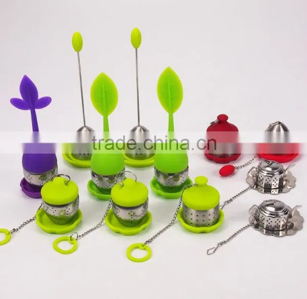 Mini Food Grade Silicone Steel Tea Strainer Teaspoon Infuser photo-2