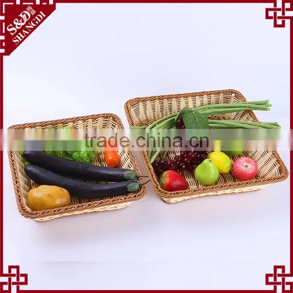 Cheap Wholesale Eco-friendly Plastic Wicker Woven Home or Resturant Food Tray Vegetable Plant Tray photo-2