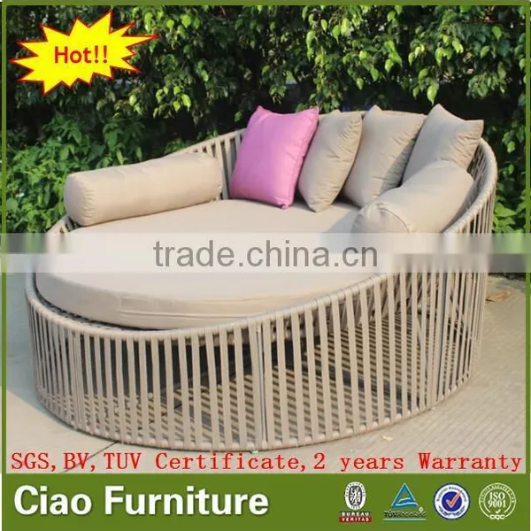 Outdoor Sunbed Fabric Outdoor Garden Sofa Round Bed photo-2