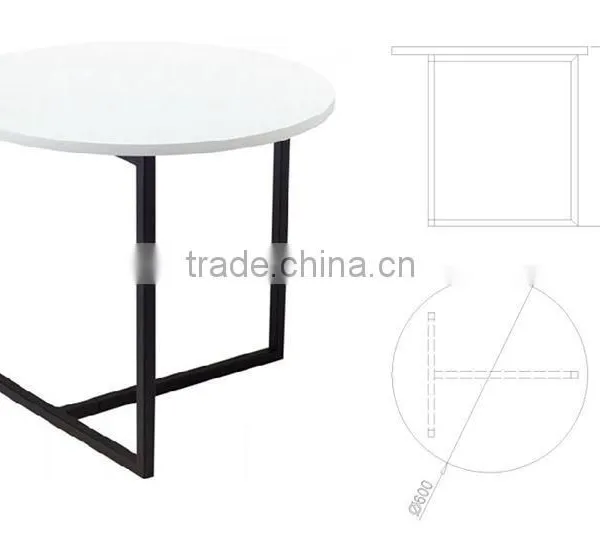 Euro Style Black Powder Coated Metal Base Side Table, Coffee Table photo-2