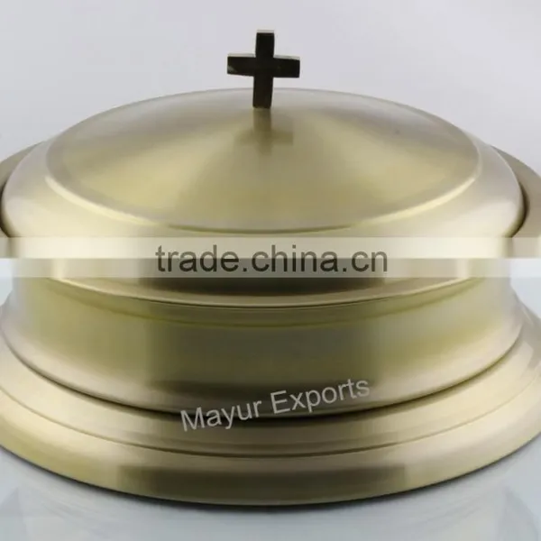 Stainless Steel Brass Plated Communion Tray photo-2
