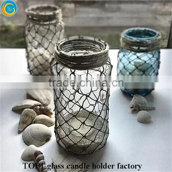 Lit Mercury Glass Globe Sea Glass Mason Jar Light photo-3