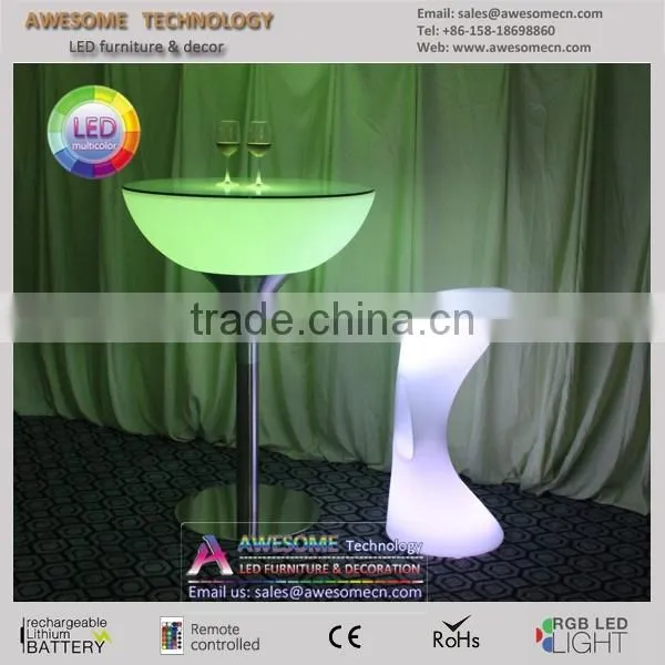Metal Stainless Steel Bar Lounge Table With Glow Top (TP115) photo-5