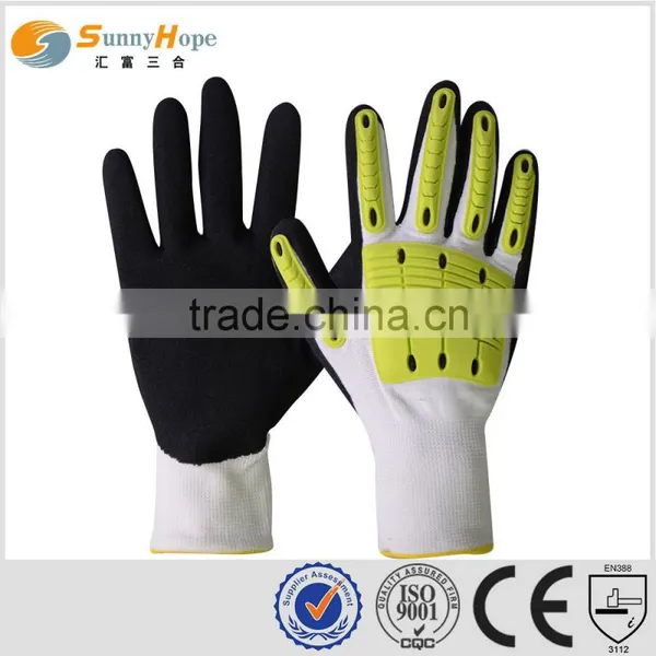 SUNNYHOPE Direct Buy China Yellow Impact Gloves With Tpr photo-3