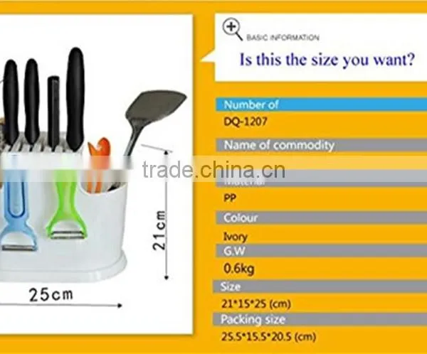 Non-toxic Plastic Kitchen Utensils /tool Holder Flatware Organizer , Tableware Tool Storage Rack photo-6
