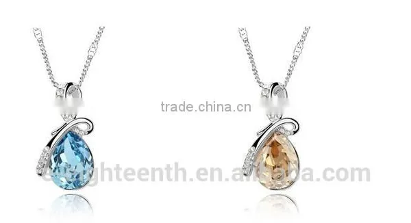 2016 Cheap Women's Rhinestone Chain Crystal Pendent Necklace Waterdrop Jewelry Xmas Christmas Gift for Decoration photo-2
