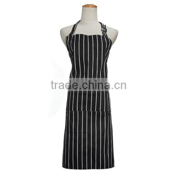 Black Adult Apron Kitchen Restaurant Bar Chef Cook Waiter Polyester Stripe Bib Cook Cleaning Avental Delantal Tools photo-4