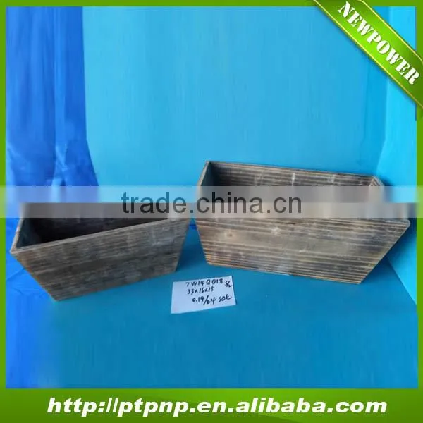 2015 Hot Sale Wholesale Garden Deco Cheap Wood Flower Planter Pot 7W14Q020 photo-3