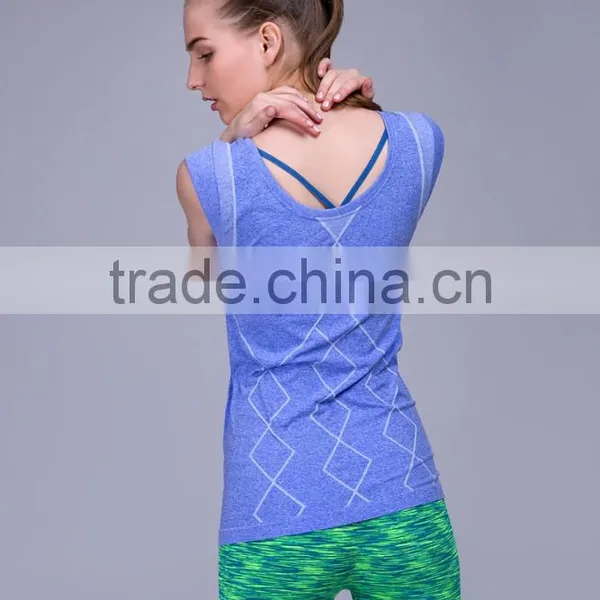 Factory Women Seamless Sports Gym Sleeveless t Shirt photo-2