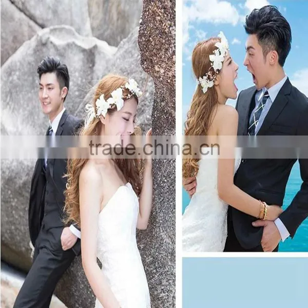 Big Flower Wedding Hair Wreath Bridal Headband,Hair Accessory photo-2