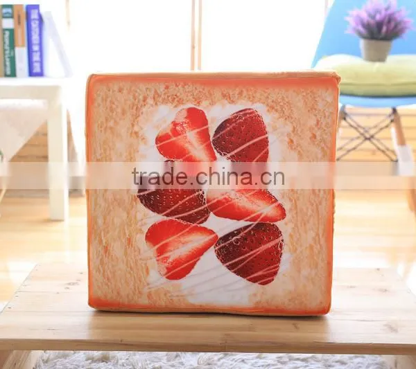 Amazon Hot Selling Soft Cat Sponge Cushion Bread Fruits Printing Pillow photo-5