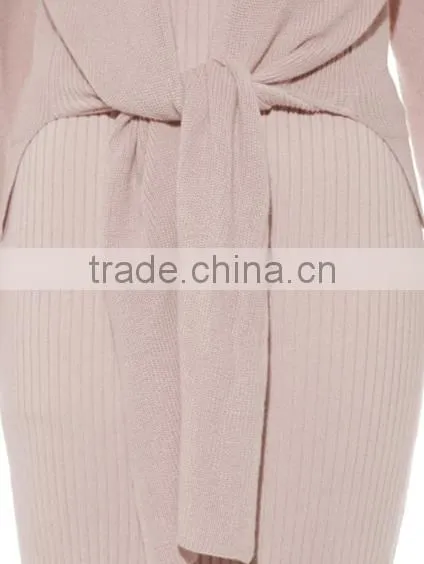 2018 OEM Custom-Made Womens Full Sleeve Sweater Dresses and Cardigan in One Set photo-6