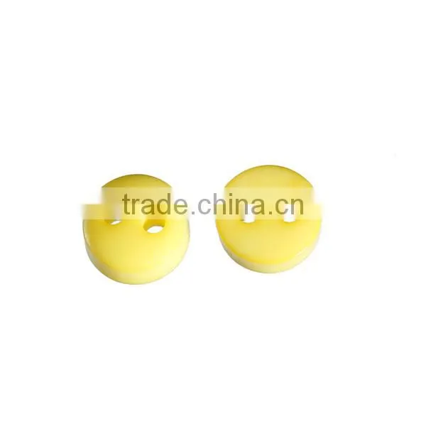 Resin Sewing Buttons Scrapbooking 2 Holes Round Yellow 6mm Dia photo-3
