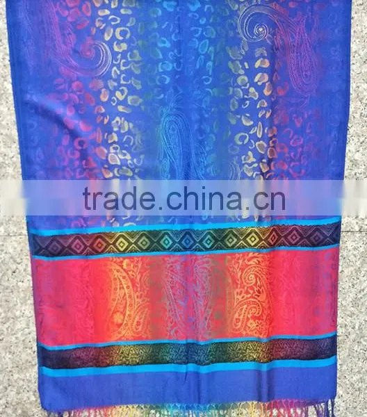 2017 Pashmina Scarf Ombre Rainbow Scarf Spring Fall Winter Scarf photo-2