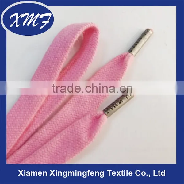 Flat Cotton Cord Shoelace With Private Design Metal Tips photo-2