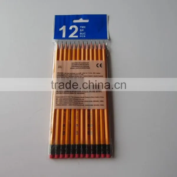 12pcs HB Yellow Pencils With Eraser in Oppbags photo-3