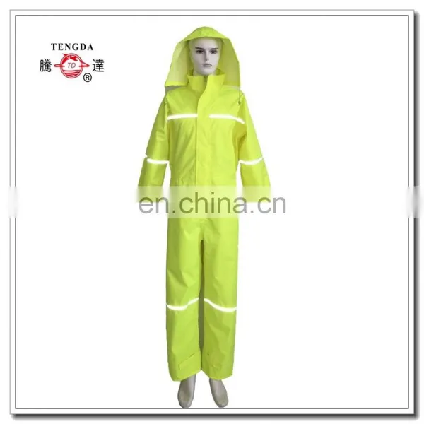 Waterproof Roadway Safety Oxford Reflective Rain Coat With Pant