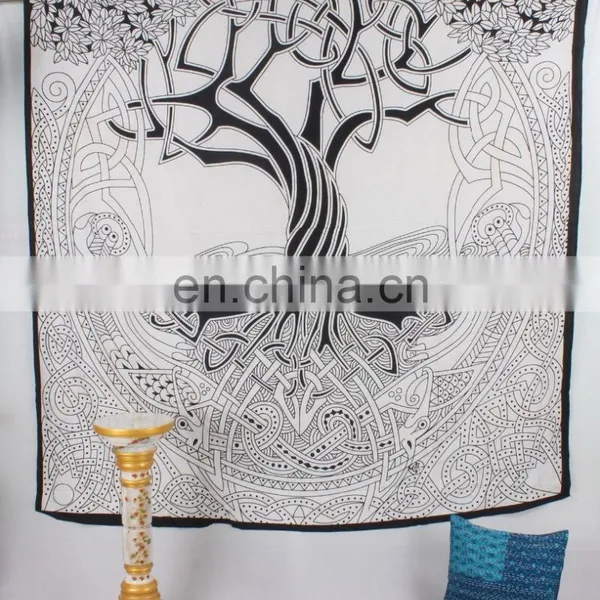 Queen Indian Tree Of Life Mandala Tapestry, Hippie Ethnic Wall Hanging, Gypsy Bohemian Bed Cover, Wall Hanging, Bed Sheet