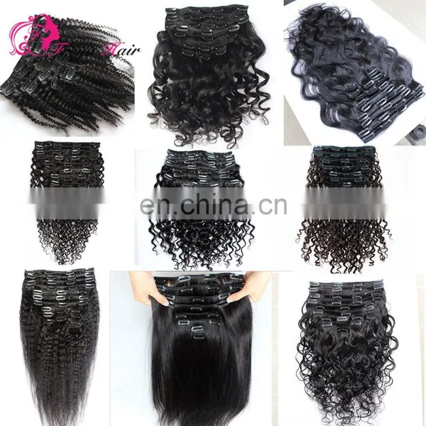 Raw Indian Curly Hair Clip in Hair Extensions for African American photo-6