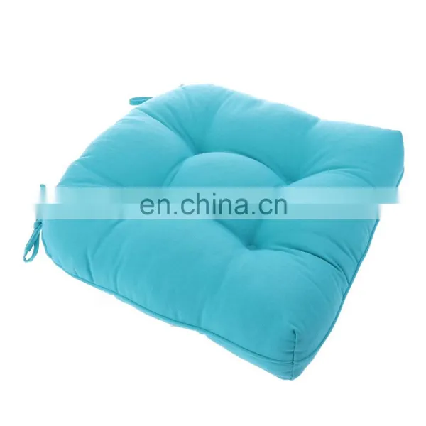 Recyclable Cheap Soft Patio Outdoor Solid Blue Non-slip U-shaped Tufted Chair Pad With Ties Home photo-7
