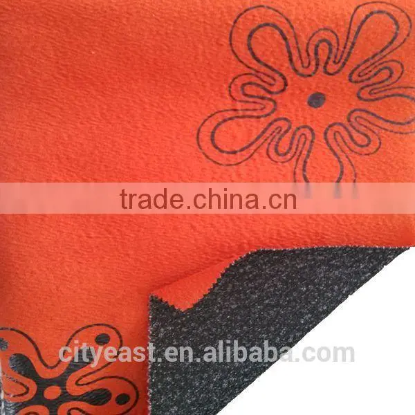 Bronzed Floral Pattern Suede Fabric Bonded With Roma Fabric For Sofa, Home Textile