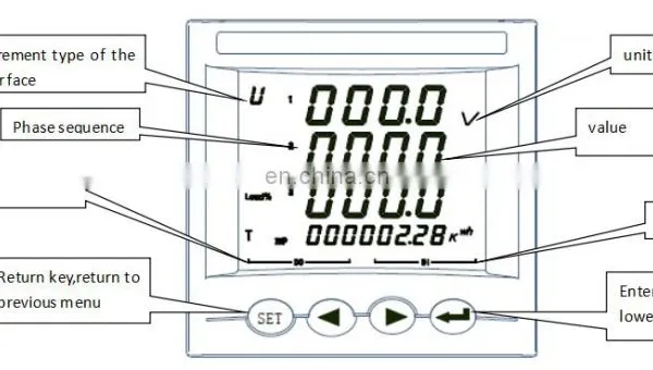 Acrel AMC96L-E4/KC LCD Display Smart Power Meter With RS485 4DI/2DO photo-5